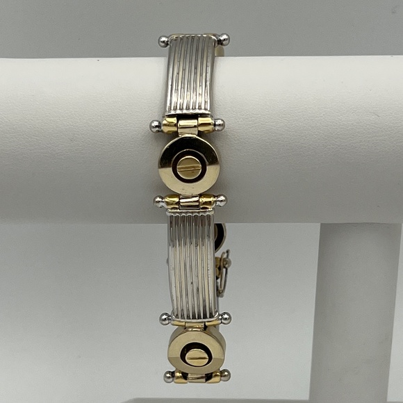 ❤️❤️ SOLD ❤️❤️ 14K Solid Gold 47.88g 8" Long Bracelet Custom Made TwoTone - Picture 5 of 17
